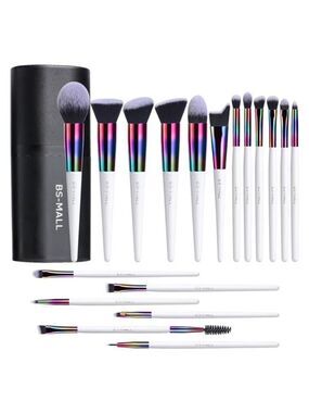 Makeup Rainbow Brush Set 18 Pcs Premium Synthetic Foundation Powder Concealers